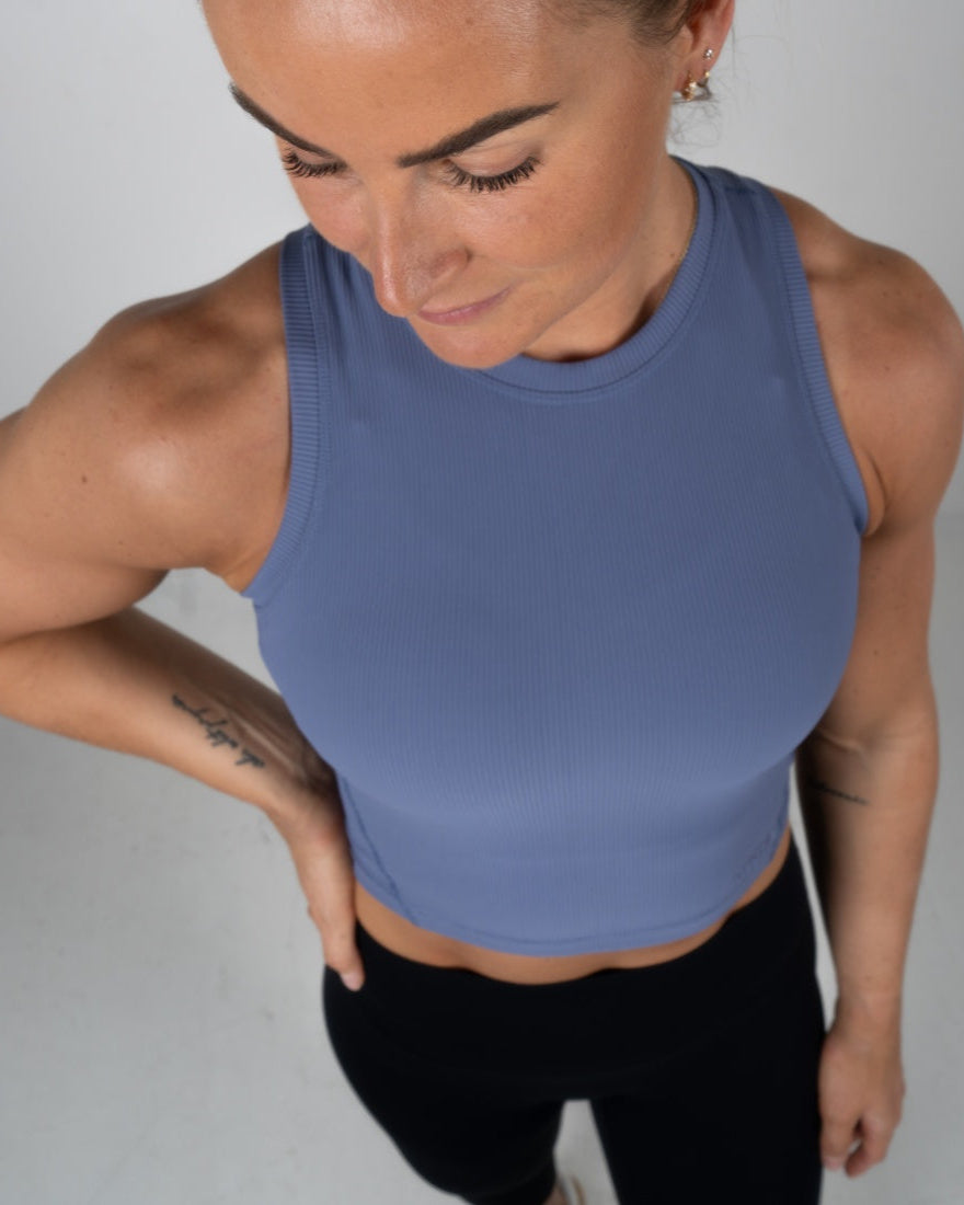 Elevate Ribbed Top (Steel Blue)