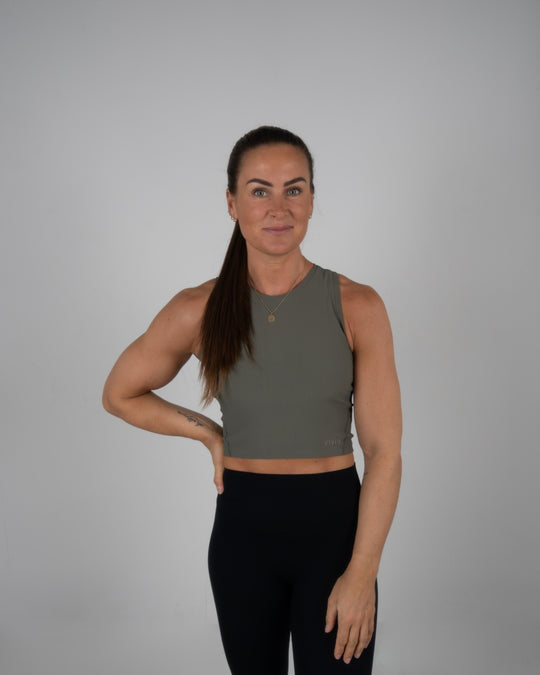 Elevate Ribbed Top (Olive Green)