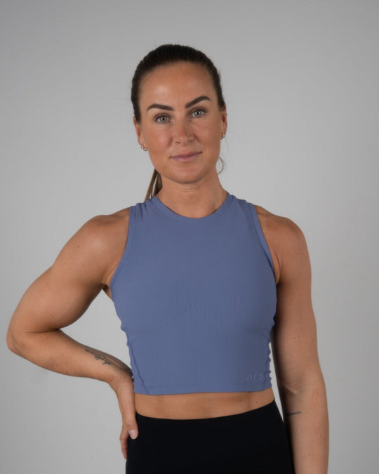 Elevate Ribbed Top (Steel Blue)
