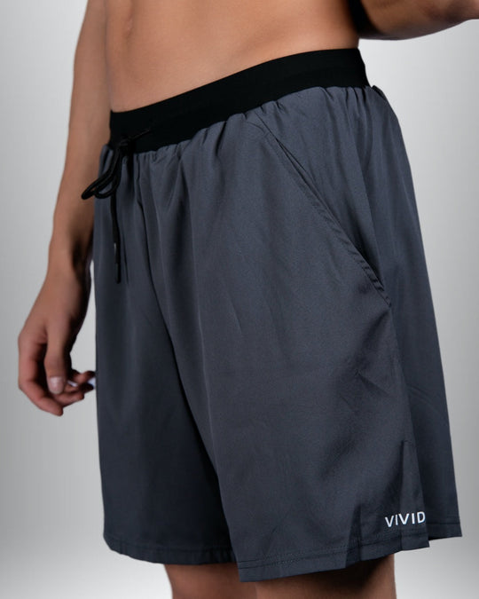 Fluid Mens 2-in-1 Shorts (Gray)
