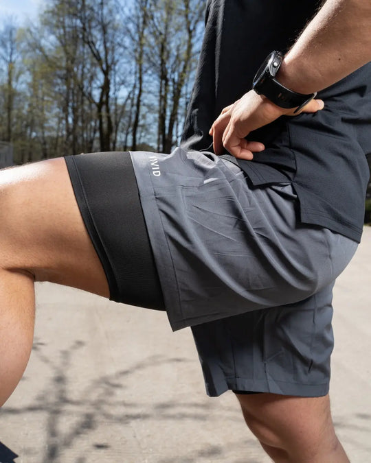 Fluid Mens 2-in-1 Shorts (Gray) Vivid Performance