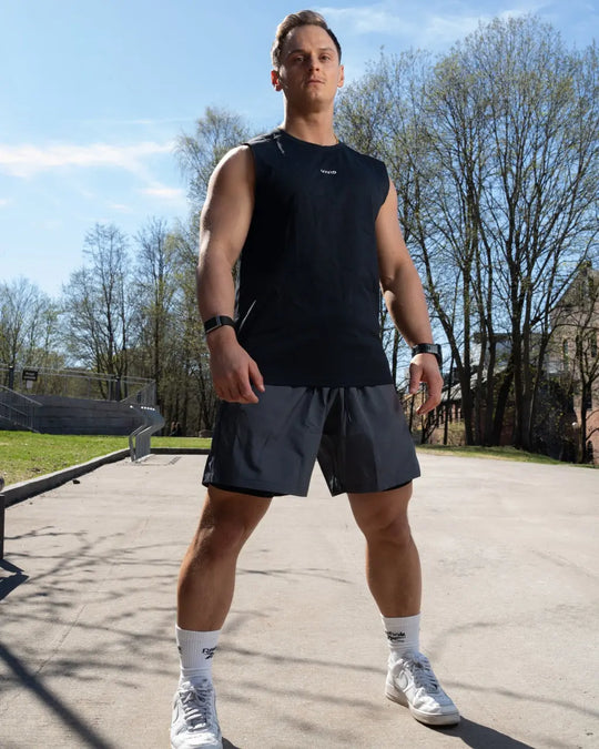 Fluid Mens 2-in-1 Shorts (Gray) Vivid Performance