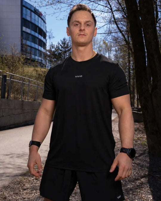 Fluid Mens Tee (Black) Vivid Performance