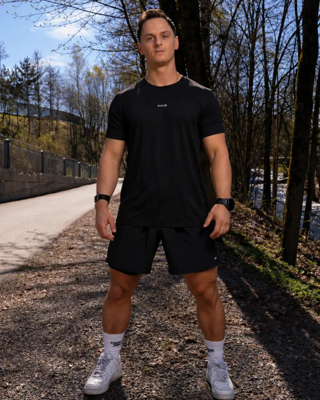 Fluid Mens Tee (Black) Vivid Performance
