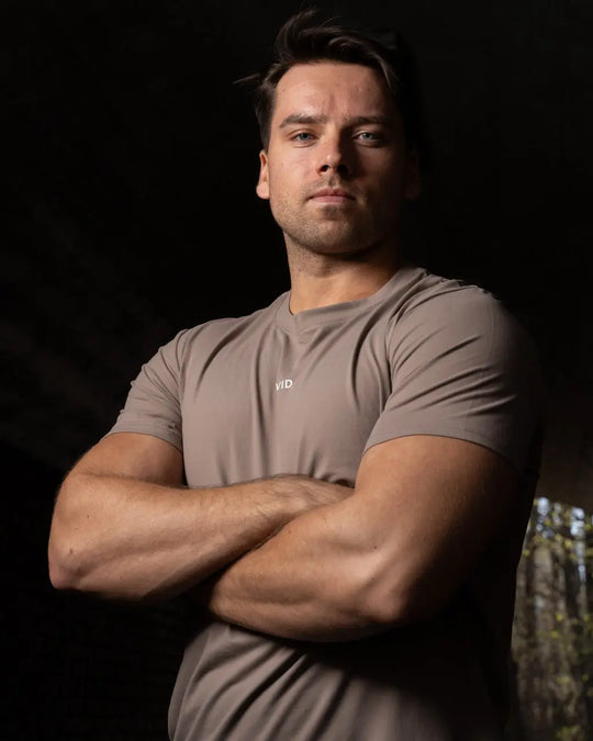 Fluid Mens Tee (Brown) Vivid Performance