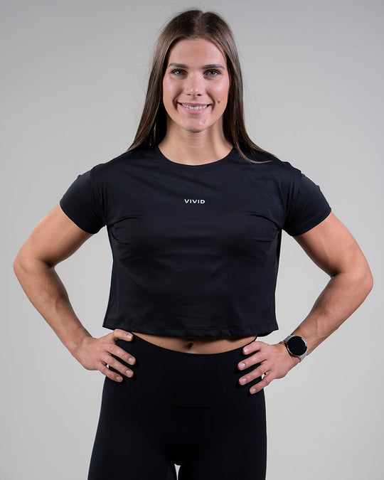 Womens Classic Crop Tee (Black)