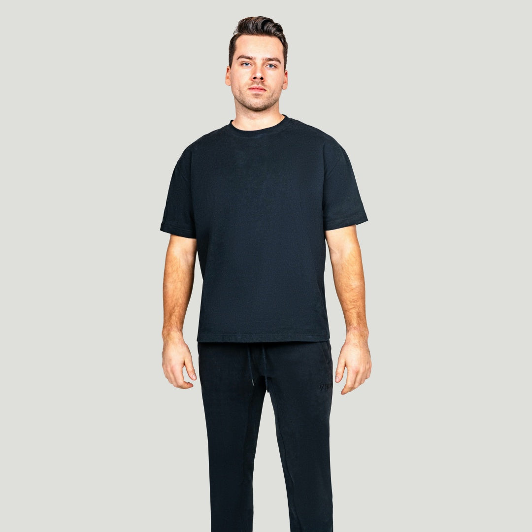 Embroded Oversized Heavy Tee (Black)