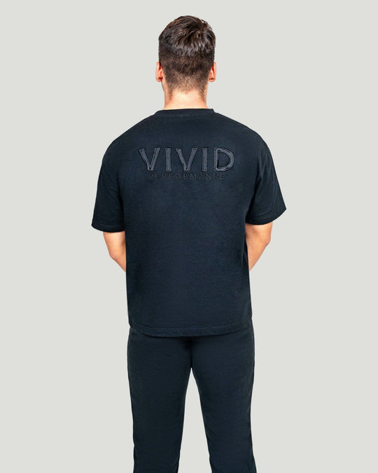 Embroded Oversized Heavy Tee (Black)