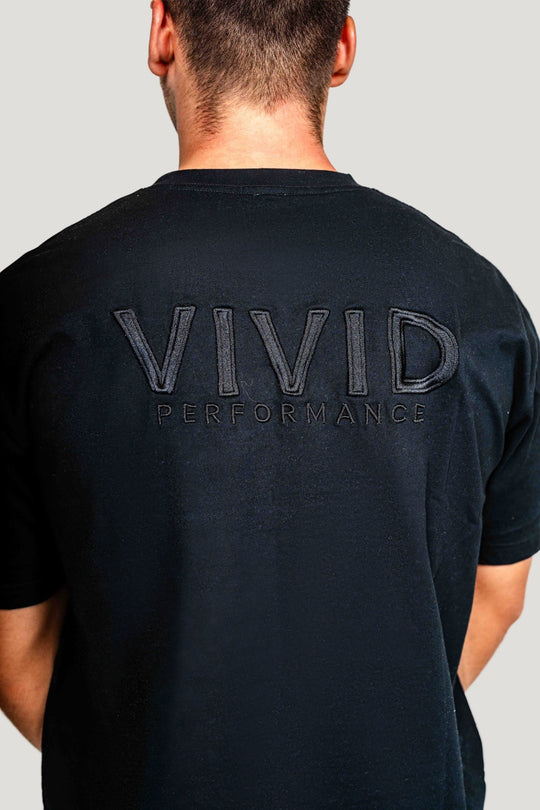 Embroded Oversized Heavy Tee (Black)